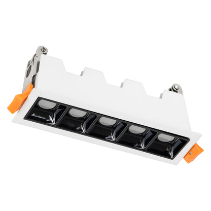 LUMINAR SUPERIOR 60319 Χωνευτό LED Spot Downlight TrimLess 10W 1350lm 36° AC 220-240V IP20 Μ14.8 x Π4.3 x Υ4.5cm - Λευκό με Μαύρο Κάτοπτρο - Θερμό Λευκό 2700K - Bridgelux High Lumen Chip Gen2 - TÜV Certified Driver