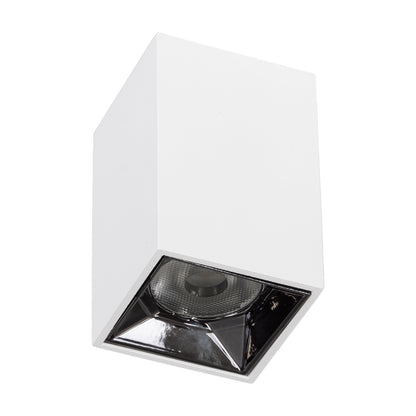 LUMINAR SUPERIOR 60323 Επιφανειακό LED Spot Downlight TrimLess 3W 405lm 36° AC 220-240V IP20 Μ4.2 x Π4.2 x Υ6.6cm - Λευκό με Κάτοπτρο Χρωμίου - Θερμό Λευκό 2700K - Bridgelux High Lumen Chip Gen2 - TÜV Certified Driver