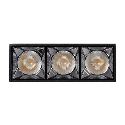 LUMINAR SUPERIOR 60324 Επιφανειακό LED Spot Downlight TrimLess 12W 1680lm 36° AC 220-240V IP20 Μ11.8 x Π4.2 x Υ6.6cm - Μαύρο με Κάτοπτρο Χρωμίου - Φυσικό Λευκό 4500K - Bridgelux High Lumen Chip Gen2 - TÜV Certified Driver