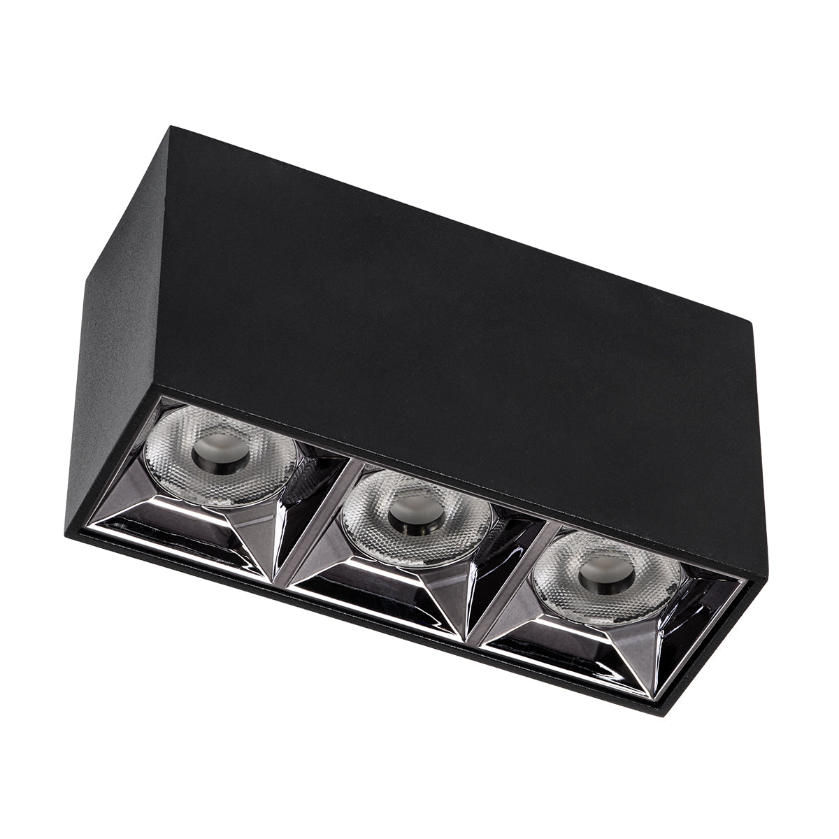 LUMINAR SUPERIOR 60325 Επιφανειακό LED Spot Downlight TrimLess 12W 1620lm 36° AC 220-240V IP20 Μ11.8 x Π4.2 x Υ6.6cm - Μαύρο με Κάτοπτρο Χρωμίου - Θερμό Λευκό 2700K - Bridgelux High Lumen Chip Gen2 - TÜV Certified Driver