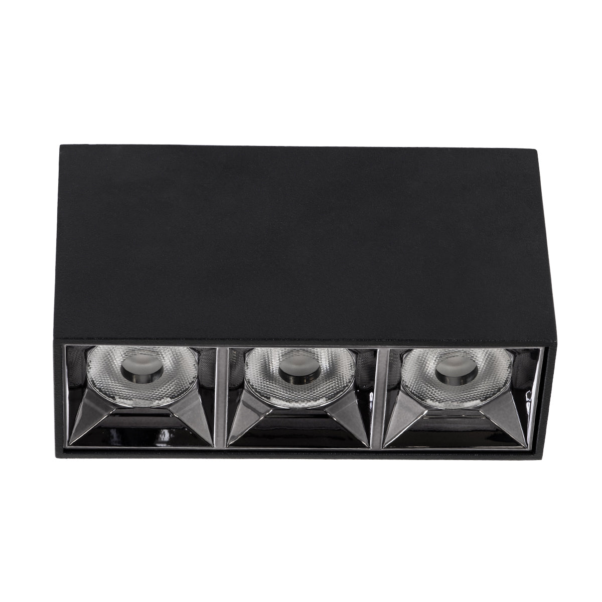 LUMINAR SUPERIOR 60325 Επιφανειακό LED Spot Downlight TrimLess 12W 1620lm 36° AC 220-240V IP20 Μ11.8 x Π4.2 x Υ6.6cm - Μαύρο με Κάτοπτρο Χρωμίου - Θερμό Λευκό 2700K - Bridgelux High Lumen Chip Gen2 - TÜV Certified Driver