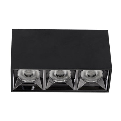 LUMINAR SUPERIOR 60325 Επιφανειακό LED Spot Downlight TrimLess 12W 1620lm 36° AC 220-240V IP20 Μ11.8 x Π4.2 x Υ6.6cm - Μαύρο με Κάτοπτρο Χρωμίου - Θερμό Λευκό 2700K - Bridgelux High Lumen Chip Gen2 - TÜV Certified Driver