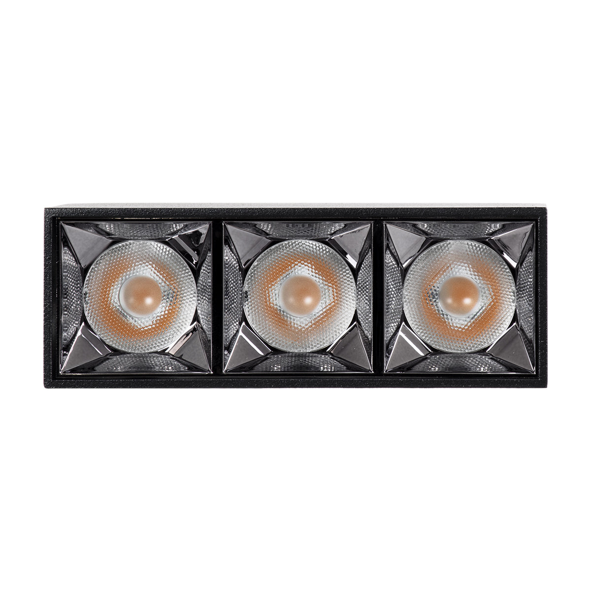 LUMINAR SUPERIOR 60325 Επιφανειακό LED Spot Downlight TrimLess 12W 1620lm 36° AC 220-240V IP20 Μ11.8 x Π4.2 x Υ6.6cm - Μαύρο με Κάτοπτρο Χρωμίου - Θερμό Λευκό 2700K - Bridgelux High Lumen Chip Gen2 - TÜV Certified Driver