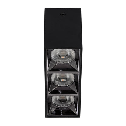 LUMINAR SUPERIOR 60325 Επιφανειακό LED Spot Downlight TrimLess 12W 1620lm 36° AC 220-240V IP20 Μ11.8 x Π4.2 x Υ6.6cm - Μαύρο με Κάτοπτρο Χρωμίου - Θερμό Λευκό 2700K - Bridgelux High Lumen Chip Gen2 - TÜV Certified Driver