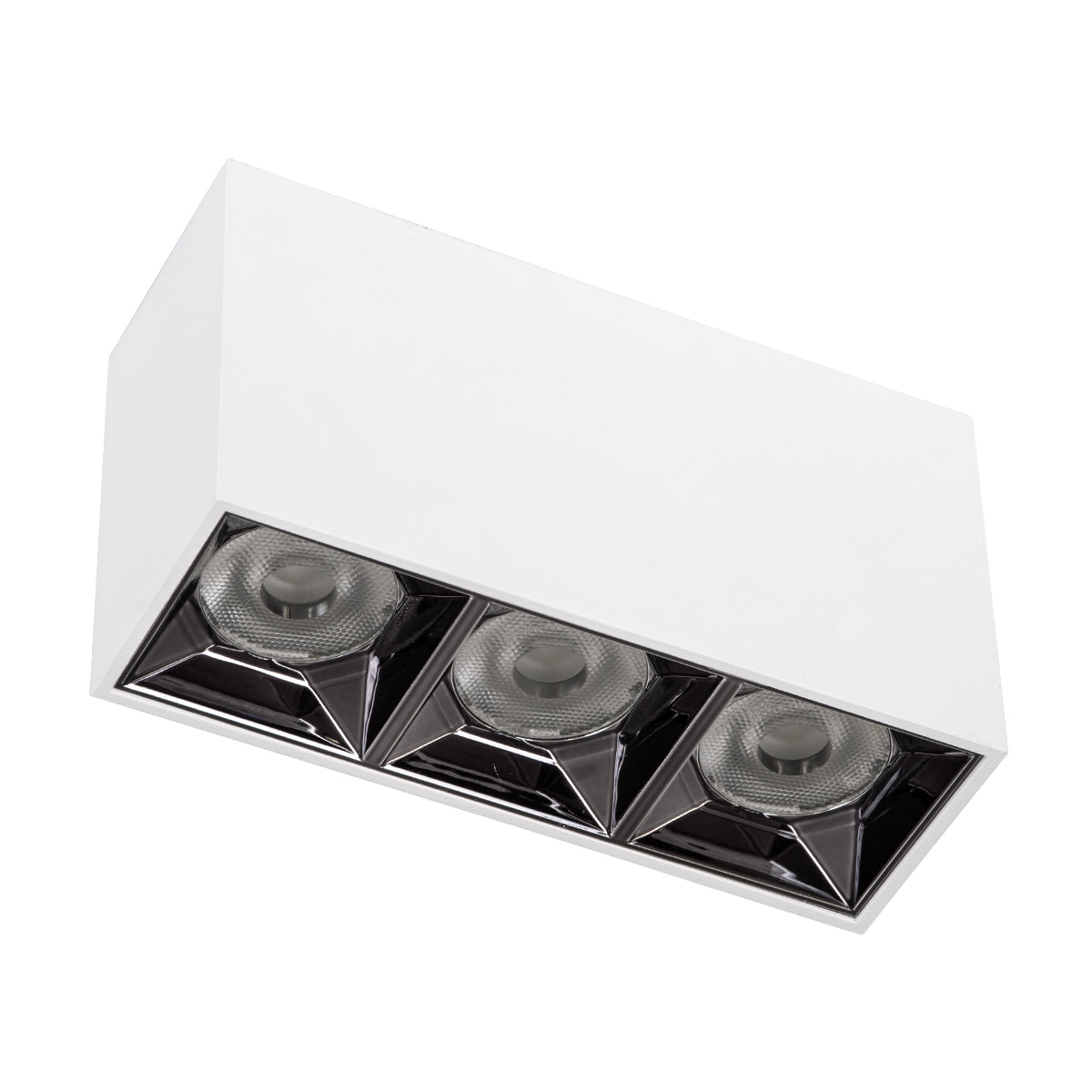 LUMINAR SUPERIOR 60327 Επιφανειακό LED Spot Downlight TrimLess 12W 1620lm 36° AC 220-240V IP20 Μ11.8 x Π4.2 x Υ6.6cm - Λευκό με Κάτοπτρο Χρωμίου - Θερμό Λευκό 2700K - Bridgelux High Lumen Chip Gen2 - TÜV Certified Driver