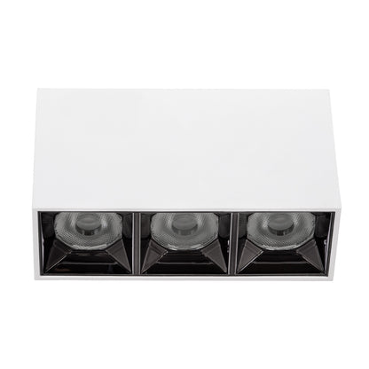 LUMINAR SUPERIOR 60327 Επιφανειακό LED Spot Downlight TrimLess 12W 1620lm 36° AC 220-240V IP20 Μ11.8 x Π4.2 x Υ6.6cm - Λευκό με Κάτοπτρο Χρωμίου - Θερμό Λευκό 2700K - Bridgelux High Lumen Chip Gen2 - TÜV Certified Driver