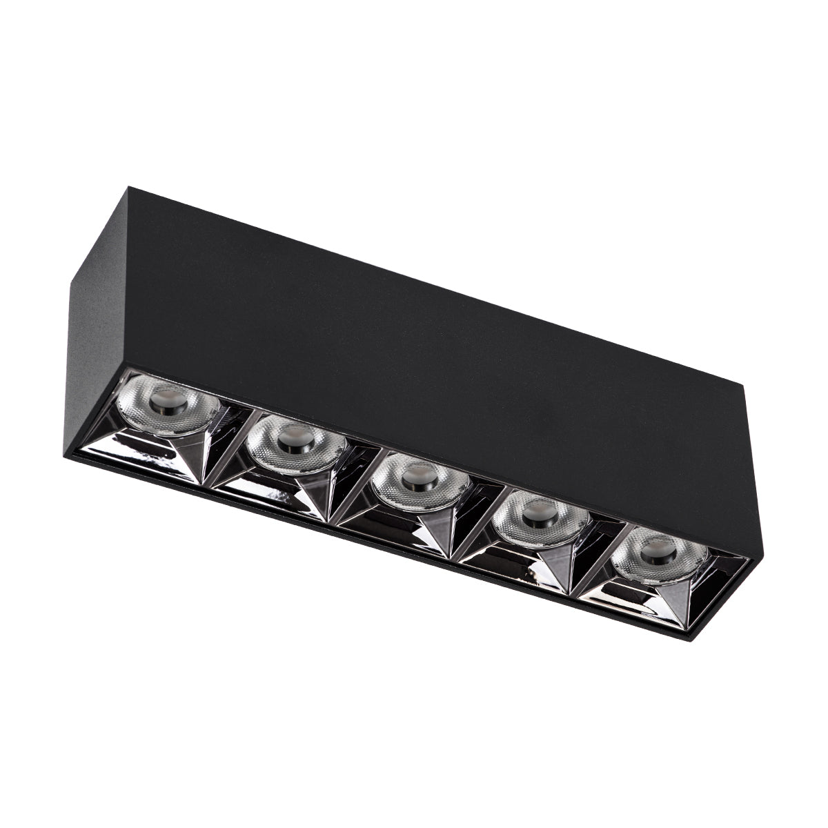 LUMINAR SUPERIOR 60329 Επιφανειακό LED Spot Downlight TrimLess 20W 2700lm 36° AC 220-240V IP20 Μ19.5 x Π4.2 x Υ6.6cm - Μαύρο με Κάτοπτρο Χρωμίου - Θερμό Λευκό 2700K - Bridgelux High Lumen Chip Gen2 - TÜV Certified Driver