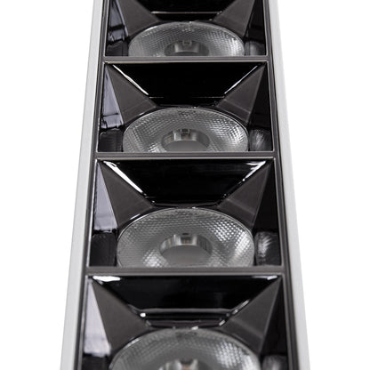 LUMINAR SUPERIOR 60331 Επιφανειακό LED Spot Downlight TrimLess 20W 2700lm 36° AC 220-240V IP20 Μ19.5 x Π4.2 x Υ6.6cm - Λευκό με Κάτοπτρο Χρωμίου - Θερμό Λευκό 2700K - Bridgelux High Lumen Chip Gen2 - TÜV Certified Driver