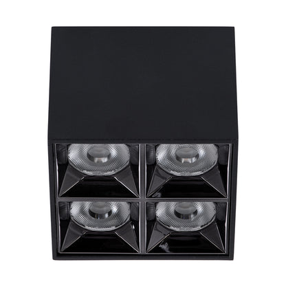 LUMINAR SUPERIOR 60332 Επιφανειακό LED Spot Downlight TrimLess 14W 1960lm 36° AC 220-240V IP20 Μ8.2 x Π8.2 x Υ6.6cm - Μαύρο με Κάτοπτρο Χρωμίου - Φυσικό Λευκό 4500K - Bridgelux High Lumen Chip Gen2 - TÜV Certified Driver