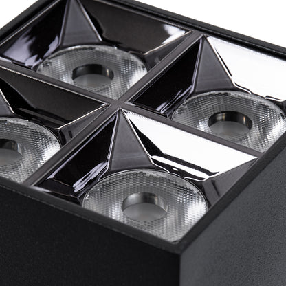 LUMINAR SUPERIOR 60332 Επιφανειακό LED Spot Downlight TrimLess 14W 1960lm 36° AC 220-240V IP20 Μ8.2 x Π8.2 x Υ6.6cm - Μαύρο με Κάτοπτρο Χρωμίου - Φυσικό Λευκό 4500K - Bridgelux High Lumen Chip Gen2 - TÜV Certified Driver