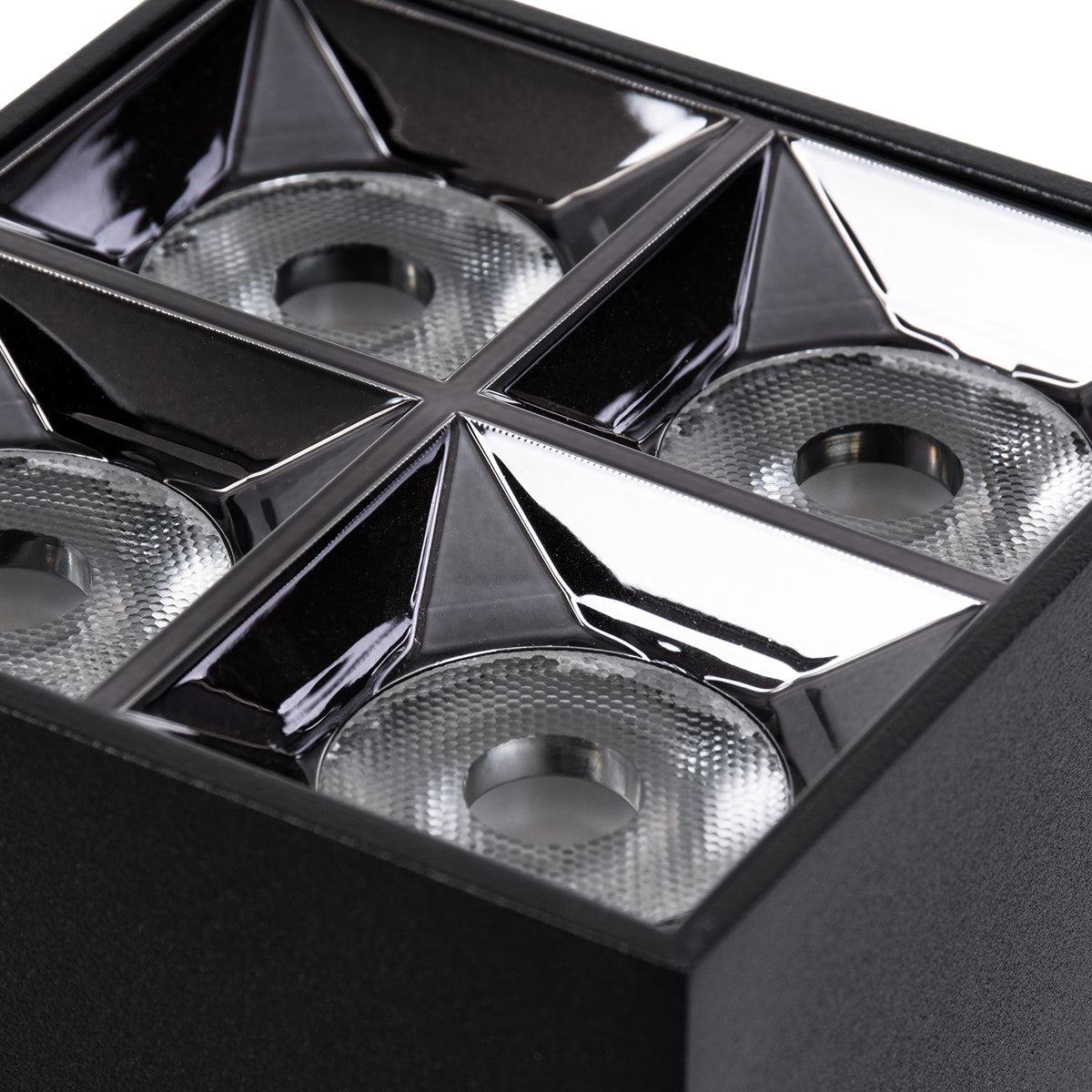 LUMINAR SUPERIOR 60333 Επιφανειακό LED Spot Downlight TrimLess 14W 1890lm 36° AC 220-240V IP20 Μ8.2 x Π8.2 x Υ6.6cm - Μαύρο με Κάτοπτρο Χρωμίου - Θερμό Λευκό 2700K - Bridgelux High Lumen Chip Gen2 - TÜV Certified Driver