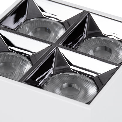 LUMINAR SUPERIOR 60334 Επιφανειακό LED Spot Downlight TrimLess 14W 1960lm 36° AC 220-240V IP20 Μ8.2 x Π8.2 x Υ6.6cm - Λευκό με Κάτοπτρο Χρωμίου - Φυσικό Λευκό 4500K - Bridgelux High Lumen Chip Gen2 - TÜV Certified Driver