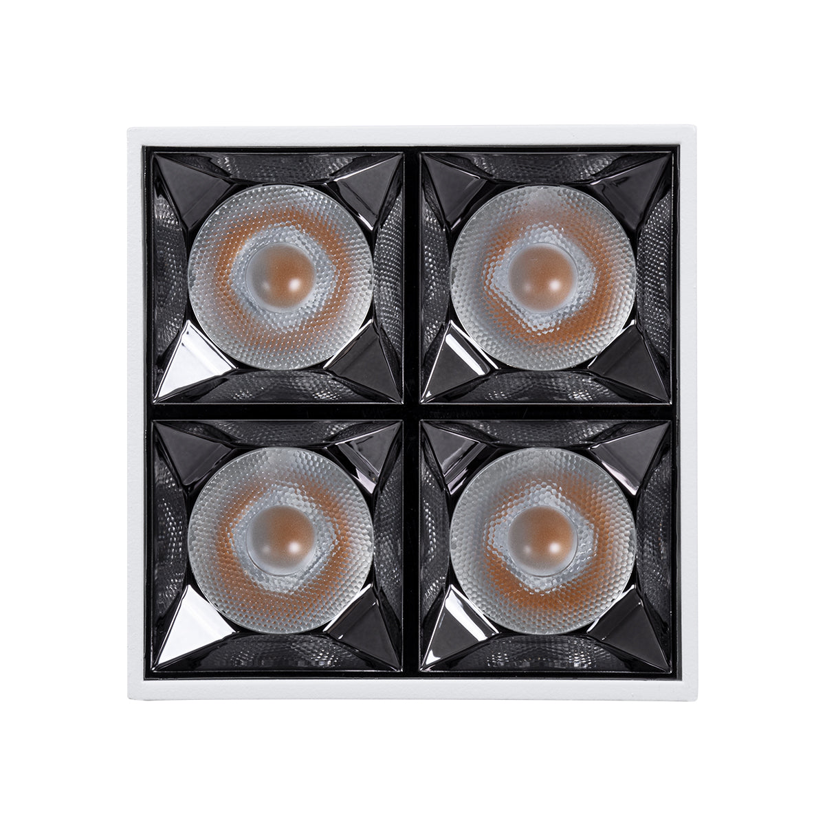 LUMINAR SUPERIOR 60335 Επιφανειακό LED Spot Downlight TrimLess 14W 1890lm 36° AC 220-240V IP20 Μ8.2 x Π8.2 x Υ6.6cm - Λευκό με Κάτοπτρο Χρωμίου - Θερμό Λευκό 2700K - Bridgelux High Lumen Chip Gen2 - TÜV Certified Driver