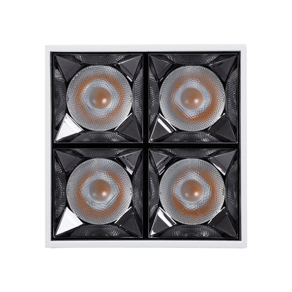 LUMINAR SUPERIOR 60335 Επιφανειακό LED Spot Downlight TrimLess 14W 1890lm 36° AC 220-240V IP20 Μ8.2 x Π8.2 x Υ6.6cm - Λευκό με Κάτοπτρο Χρωμίου - Θερμό Λευκό 2700K - Bridgelux High Lumen Chip Gen2 - TÜV Certified Driver