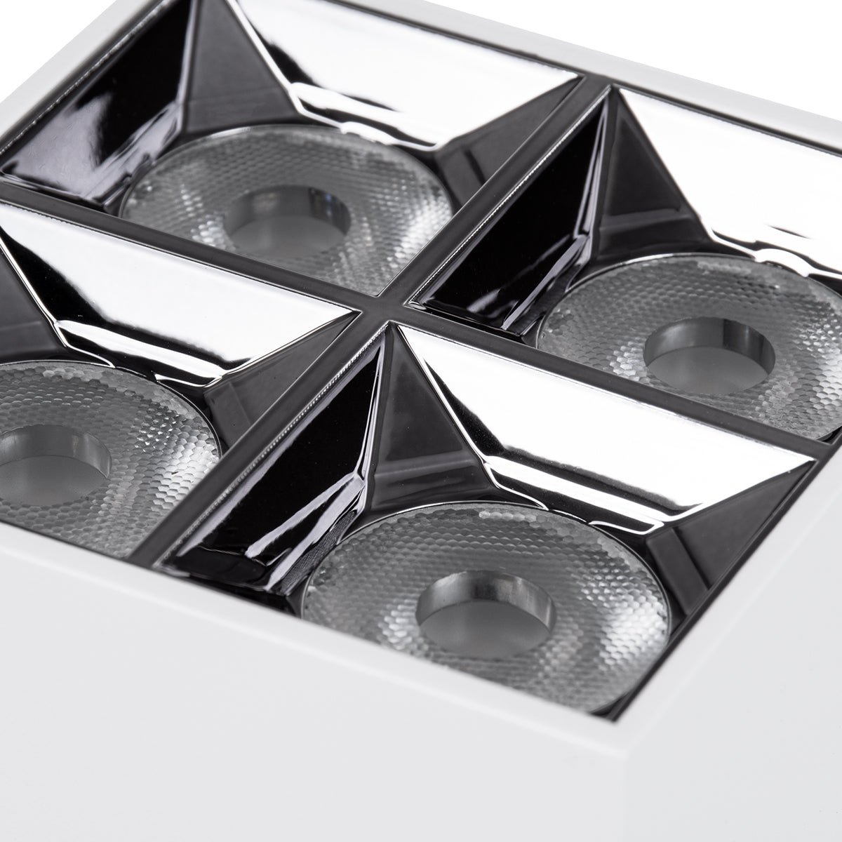 LUMINAR SUPERIOR 60335 Επιφανειακό LED Spot Downlight TrimLess 14W 1890lm 36° AC 220-240V IP20 Μ8.2 x Π8.2 x Υ6.6cm - Λευκό με Κάτοπτρο Χρωμίου - Θερμό Λευκό 2700K - Bridgelux High Lumen Chip Gen2 - TÜV Certified Driver