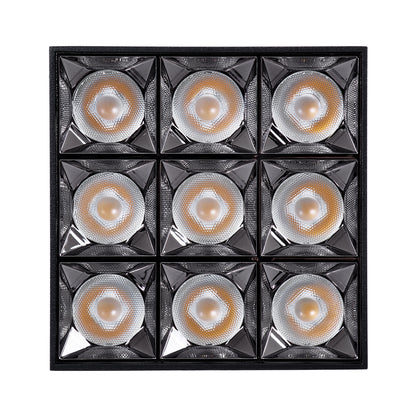LUMINAR SUPERIOR 60336 Επιφανειακό LED Spot Downlight TrimLess 30W 4200lm 36° AC 220-240V IP20 Μ12 x Π12 x Υ6.6cm - Μαύρο με Κάτοπτρο Χρωμίου - Φυσικό Λευκό 4500K - Bridgelux High Lumen Chip Gen2 - TÜV Certified Driver
