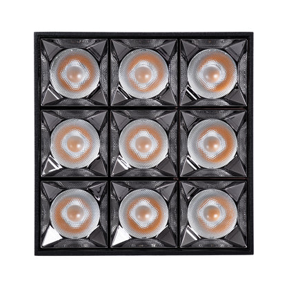 LUMINAR SUPERIOR 60337 Επιφανειακό LED Spot Downlight TrimLess 30W 4050lm 36° AC 220-240V IP20 Μ12 x Π12 x Υ6.6cm - Μαύρο με Κάτοπτρο Χρωμίου - Θερμό Λευκό 2700K - Bridgelux High Lumen Chip Gen2 - TÜV Certified Driver