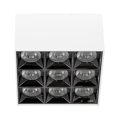 LUMINAR SUPERIOR 60339 Επιφανειακό LED Spot Downlight TrimLess 30W 4050lm 36° AC 220-240V IP20 Μ12 x Π12 x Υ6.6cm - Λευκό με Κάτοπτρο Χρωμίου - Θερμό Λευκό 2700K - Bridgelux High Lumen Chip Gen2 - TÜV Certified Driver