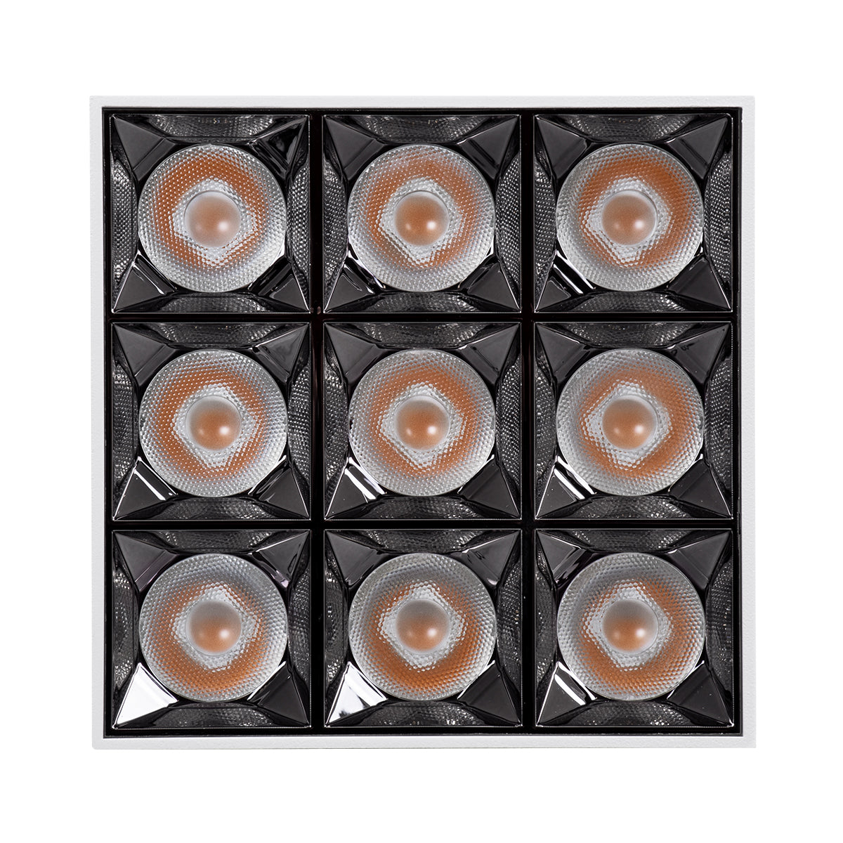 LUMINAR SUPERIOR 60339 Επιφανειακό LED Spot Downlight TrimLess 30W 4050lm 36° AC 220-240V IP20 Μ12 x Π12 x Υ6.6cm - Λευκό με Κάτοπτρο Χρωμίου - Θερμό Λευκό 2700K - Bridgelux High Lumen Chip Gen2 - TÜV Certified Driver