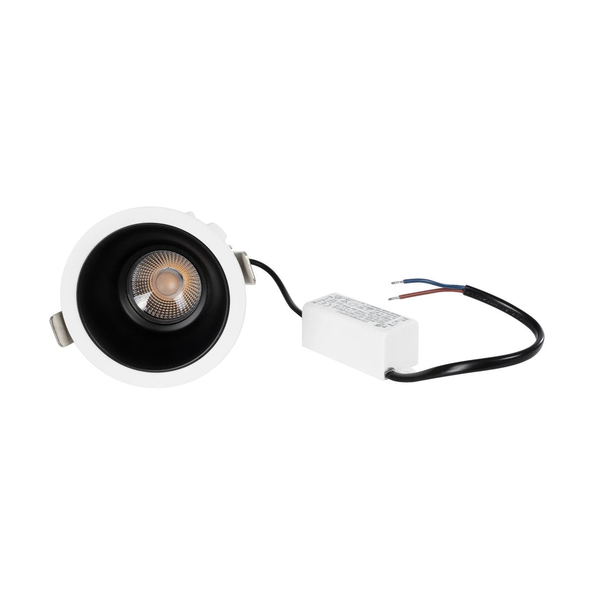 DUSTY 60341 Χωνευτό Downlight Σποτ LED 12W 1320lm 45° AC 220-240V Αδιάβροχο IP65 Θερμό Λευκό 2700K - Bridgelux COB Chip & TÜV SÜD Driver - Λευκό & Μαύρο Ματ - Μ8.5 x Π8.5 x Υ7 / Q7.2