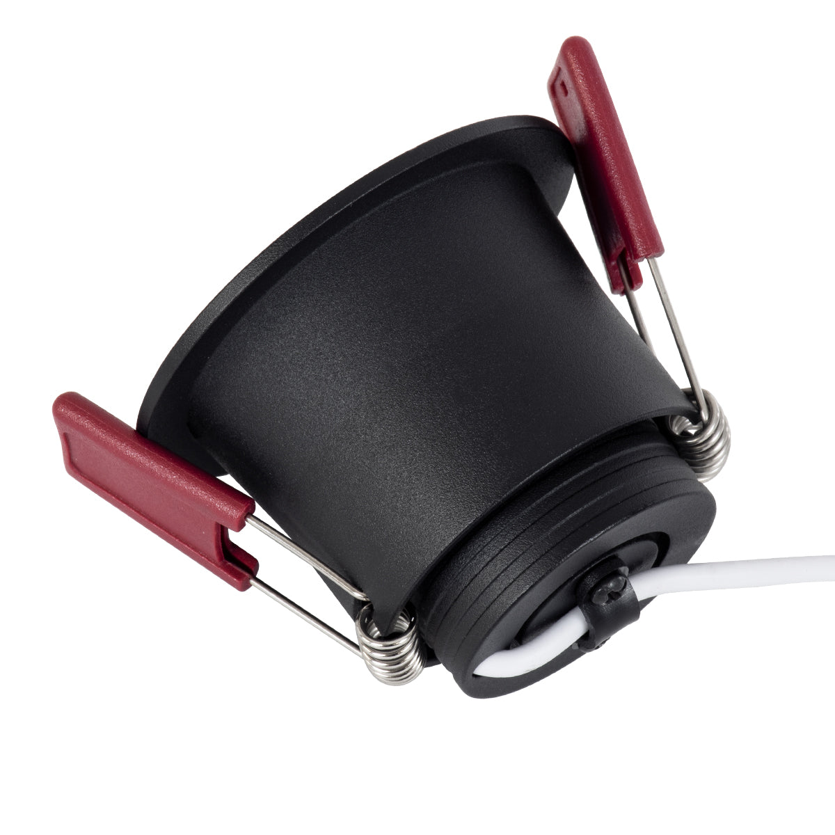 IP 60343 Χωνευτό LED Spot Downlight TrimLess Μπάνιου & WC Φ6.6cm 7W 700lm 45° AC 220-240V IP44 Φ6.6 x Υ5.3cm - Στρόγγυλο - Μαύρο - Θερμό Λευκό 2700K - Bridgelux COB - TÜV Certified Driver