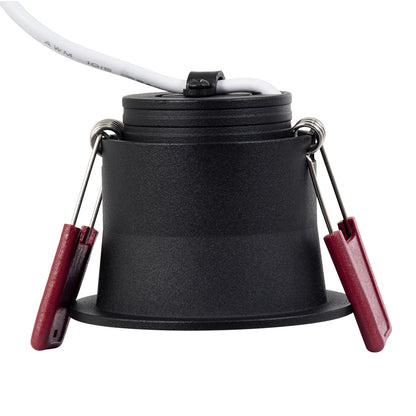 IP 60343 Χωνευτό LED Spot Downlight TrimLess Μπάνιου & WC Φ6.6cm 7W 700lm 45° AC 220-240V IP44 Φ6.6 x Υ5.3cm - Στρόγγυλο - Μαύρο - Θερμό Λευκό 2700K - Bridgelux COB - TÜV Certified Driver