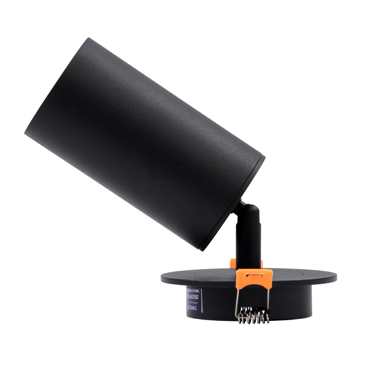 LEO 60350 Χωνευτό Κινούμενο Φωτιστικό Downlight Σποτ με Ντουί 1 x GU10 90° AC 220-240V IP20 - Μαύρο Ματ - Μ9 x Π9 x Υ17 / Q7εκ