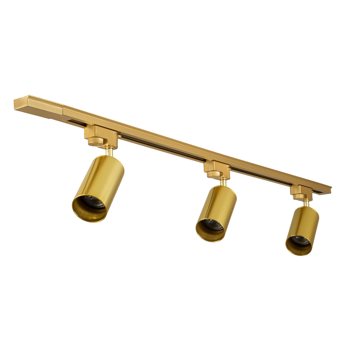 LEO 60359 Μοντέρνο Φωτιστικό Οροφής Ράγα με Κινούμενα Σποτ Αλουμινίου Τρίφωτο 3 x GU10 AC 220-240V IP20 Μ100 x Π6 x Υ20cm - 2 Γραμμών - Χρυσό Πλατίνα