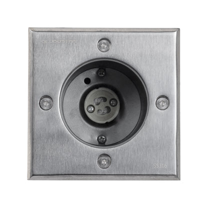 GIGO 60364 Χωνευτό Τετράγωνο Σποτ Δαπέδου για Λάμπα MR16 με Ντουί GU10 - Αδιάβροχο IP68 - IK09 - Ανοξείδωτο Ατσάλι / Stainless Steel 316 - Tempered Glass - Μ11 x Π11 x Υ11.5cm - Nickel Ματ