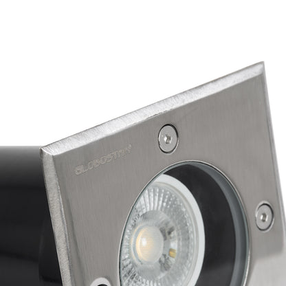 GIGO 60364 Χωνευτό Τετράγωνο Σποτ Δαπέδου για Λάμπα MR16 με Ντουί GU10 - Αδιάβροχο IP68 - IK09 - Ανοξείδωτο Ατσάλι / Stainless Steel 316 - Tempered Glass - Μ11 x Π11 x Υ11.5cm - Nickel Ματ