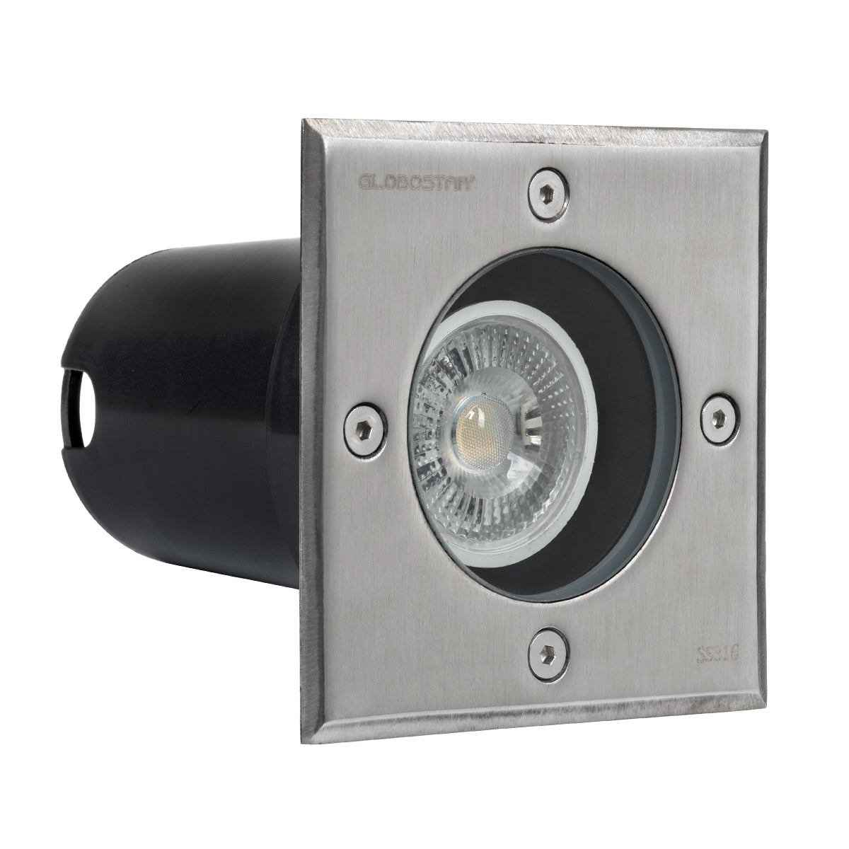 GIGO 60364 Χωνευτό Τετράγωνο Σποτ Δαπέδου για Λάμπα MR16 με Ντουί GU10 - Αδιάβροχο IP68 - IK09 - Ανοξείδωτο Ατσάλι / Stainless Steel 316 - Tempered Glass - Μ11 x Π11 x Υ11.5cm - Nickel Ματ