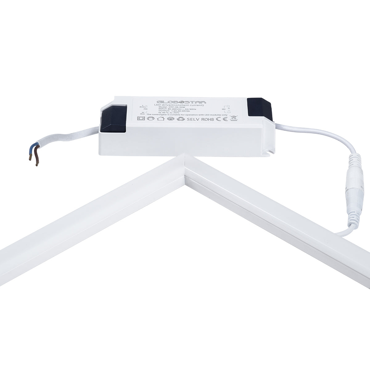 60368 Χωνευτό LED Panel Linear Frameless Super Slim 60x60cm 48W 5760lm 120° CRI≥85Ra AC 220-240V IP44 Μ60 x Π60 x Υ1.5cm - Ψυχρό Λευκό 6000K - TÜV Certified Driver