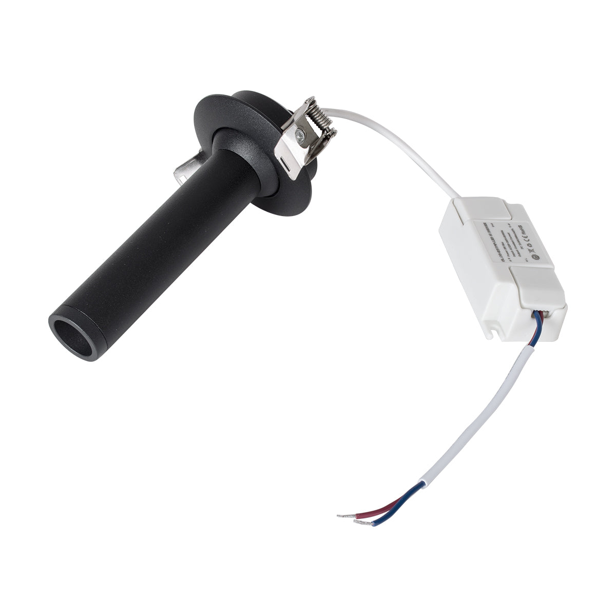 DALE 60371 Χωνευτό LED Κινούμενο Spot Downlight TrimLess Φ6.4cm 5W 500lm 36° AC 220-240V IP20 Φ6.4cm x Υ10cm - Στρόγγυλο - Μαύρο - Θερμό Λευκό 2700K - Bridgelux COB - TÜV Certified Driver