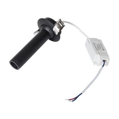 DALE 60371 Χωνευτό LED Κινούμενο Spot Downlight TrimLess Φ6.4cm 5W 500lm 36° AC 220-240V IP20 Φ6.4cm x Υ10cm - Στρόγγυλο - Μαύρο - Θερμό Λευκό 2700K - Bridgelux COB - TÜV Certified Driver