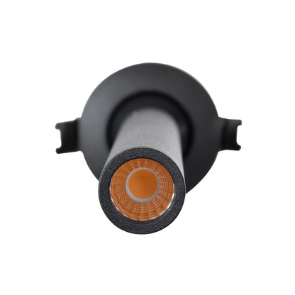 DALE 60373 Χωνευτό LED Κινούμενο Spot Downlight TrimLess Φ6.4cm 5W 500lm 36° AC 220-240V IP20 Φ6.4cm x Υ30cm - Στρόγγυλο - Μαύρο - Θερμό Λευκό 2700K - Bridgelux COB - TÜV Certified Driver