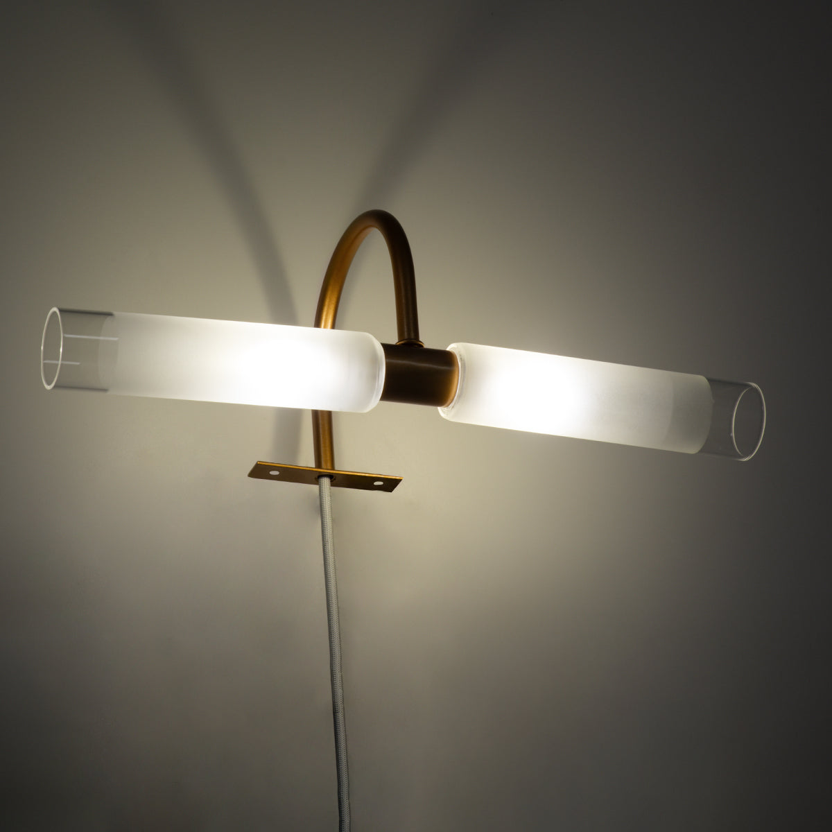 FLORA 60415 Μοντέρνο Φωτιστικό Τοίχου - Απλίκα Καθρέπτη Μπάνιου - Πίνακα 2 x G9 270° AC 220-240V IP44 Μ31 x Π13 x Υ12cm - Χάλκινο