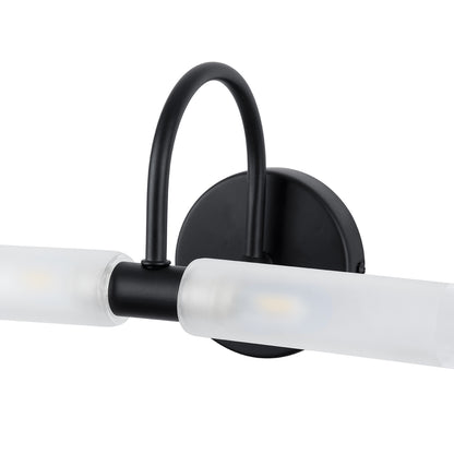 PAOLA 60416 Μοντέρνο Φωτιστικό Τοίχου - Απλίκα Καθρέπτη Μπάνιου - Πίνακα 2 x G9 270° AC 220-240V IP44 Μ31 x Π16 x Υ15cm - Μαύρο