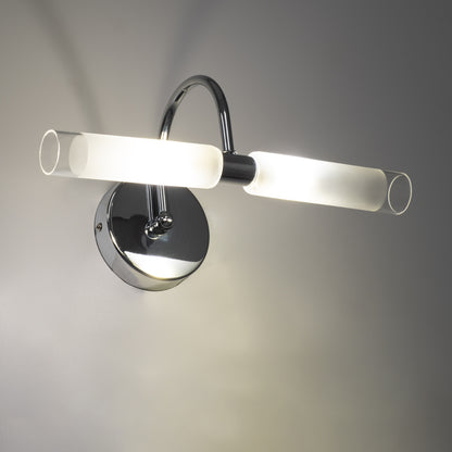 PAOLA 60418 Μοντέρνο Φωτιστικό Τοίχου - Απλίκα Καθρέπτη Μπάνιου - Πίνακα 2 x G9 270° AC 220-240V IP44 Μ31 x Π16 x Υ15cm - Χρώμιο Νίκελ