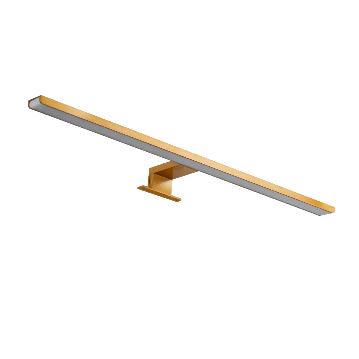 NINA 60423 Μοντέρνο Φωτιστικό Τοίχου - Απλίκα Καθρέπτη Μπάνιου LED 12W 1400lm 120° AC 220-240V IP20 Φυσικό Λευκό 4500K - Bridgelux SMD Chip - Χρυσό Βούρτσας - Μ60 x Π10.5 x Υ4