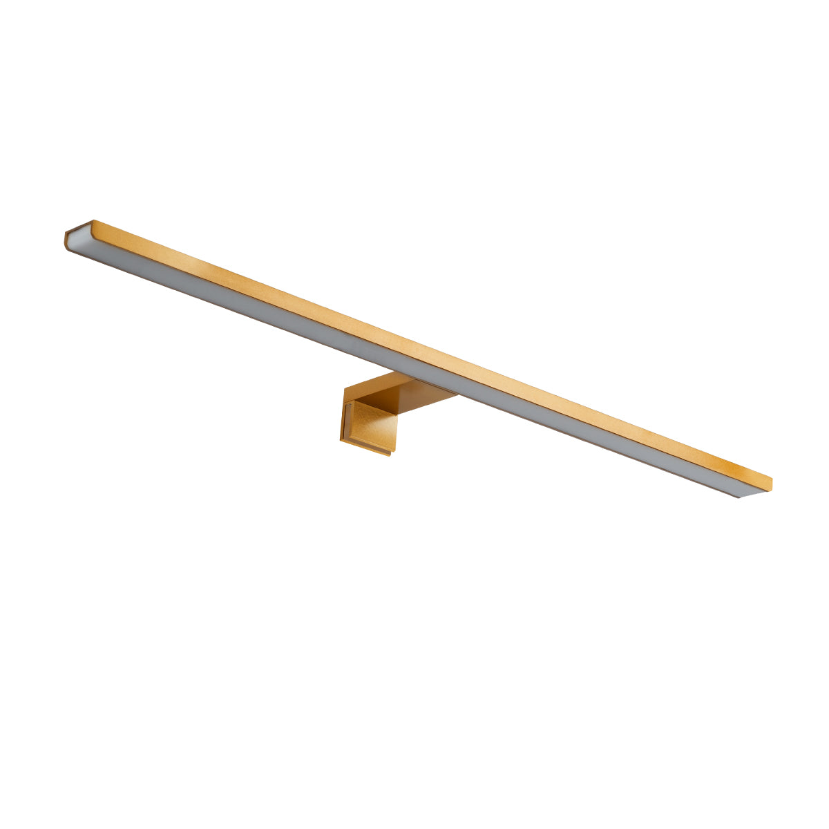 NINA 60423 Μοντέρνο Φωτιστικό Τοίχου - Απλίκα Καθρέπτη Μπάνιου LED 12W 1400lm 120° AC 220-240V IP20 Φυσικό Λευκό 4500K - Bridgelux SMD Chip - Χρυσό Βούρτσας - Μ60 x Π10.5 x Υ4