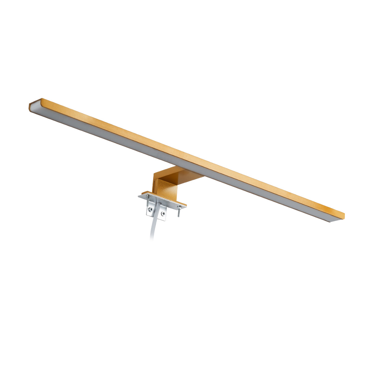 NINA 60423 Μοντέρνο Φωτιστικό Τοίχου - Απλίκα Καθρέπτη Μπάνιου LED 12W 1400lm 120° AC 220-240V IP20 Φυσικό Λευκό 4500K - Bridgelux SMD Chip - Χρυσό Βούρτσας - Μ60 x Π10.5 x Υ4