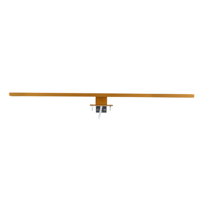 NINA 60423 Μοντέρνο Φωτιστικό Τοίχου - Απλίκα Καθρέπτη Μπάνιου LED 12W 1400lm 120° AC 220-240V IP20 Φυσικό Λευκό 4500K - Bridgelux SMD Chip - Χρυσό Βούρτσας - Μ60 x Π10.5 x Υ4