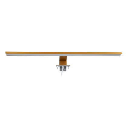 NINA 60423 Μοντέρνο Φωτιστικό Τοίχου - Απλίκα Καθρέπτη Μπάνιου LED 12W 1400lm 120° AC 220-240V IP20 Φυσικό Λευκό 4500K - Bridgelux SMD Chip - Χρυσό Βούρτσας - Μ60 x Π10.5 x Υ4