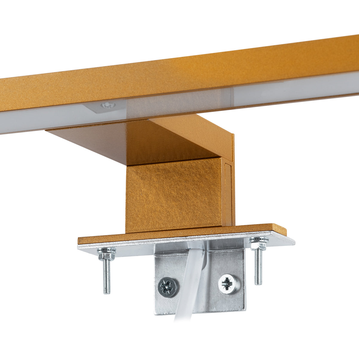 NINA 60423 Μοντέρνο Φωτιστικό Τοίχου - Απλίκα Καθρέπτη Μπάνιου LED 12W 1400lm 120° AC 220-240V IP20 Φυσικό Λευκό 4500K - Bridgelux SMD Chip - Χρυσό Βούρτσας - Μ60 x Π10.5 x Υ4