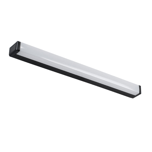 RENATA 60440 Μοντέρνο Φωτιστικό Τοίχου - Απλίκα Καθρέπτη Μπάνιου LED 12W 1400lm 180° AC 220-240V IP20 Φυσικό Λευκό 4500K - Bridgelux SMD Chip - Μαύρο Ματ - Μ60 x Π4 x Υ5.5