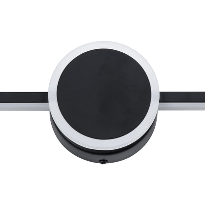 OPAL 60454 Μοντέρνο Φωτιστικό Τοίχου - Απλίκα Καθρέπτη Μπάνιου - Πίνακα LED 14W 1600lm 180° AC 220-240V IP44 Μ60 x Π6 x Υ10cm - Φυσικό Λευκό 4500K - Μαύρο