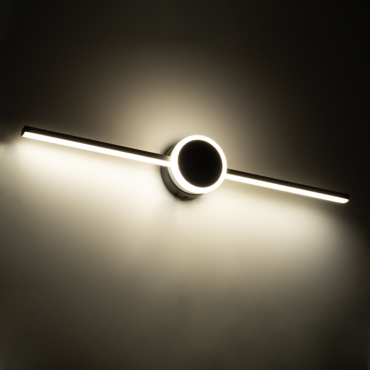 OPAL 60454 Μοντέρνο Φωτιστικό Τοίχου - Απλίκα Καθρέπτη Μπάνιου - Πίνακα LED 14W 1600lm 180° AC 220-240V IP44 Μ60 x Π6 x Υ10cm - Φυσικό Λευκό 4500K - Μαύρο