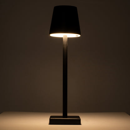 NEGA 60473 Μοντέρνο Επιτραπέζιο Φωτιστικό Πορτατίφ LED 2.2W 154lm 360° DC 5V Επαναφορτιζόμενο με Μπαταρία Li-ion 4000mAh - Διακόπτη Αφής - Θερμό Λευκό 2700K - Dimmable - D10 x H39cm - Μαύρο