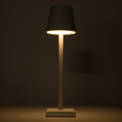 NEGA 60474 Μοντέρνο Επιτραπέζιο Φωτιστικό Πορτατίφ LED 2.2W 154lm 360° DC 5V Επαναφορτιζόμενο με Μπαταρία Li-ion 4000mAh - Διακόπτη Αφής - Θερμό Λευκό 2700K - Dimmable - D10 x H39cm - Λευκό