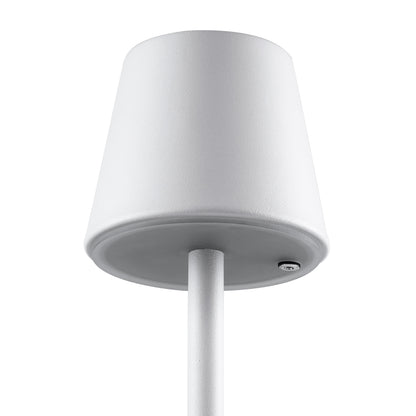 NEGA 60474 Μοντέρνο Επιτραπέζιο Φωτιστικό Πορτατίφ LED 2.2W 154lm 360° DC 5V Επαναφορτιζόμενο με Μπαταρία Li-ion 4000mAh - Διακόπτη Αφής - Θερμό Λευκό 2700K - Dimmable - D10 x H39cm - Λευκό